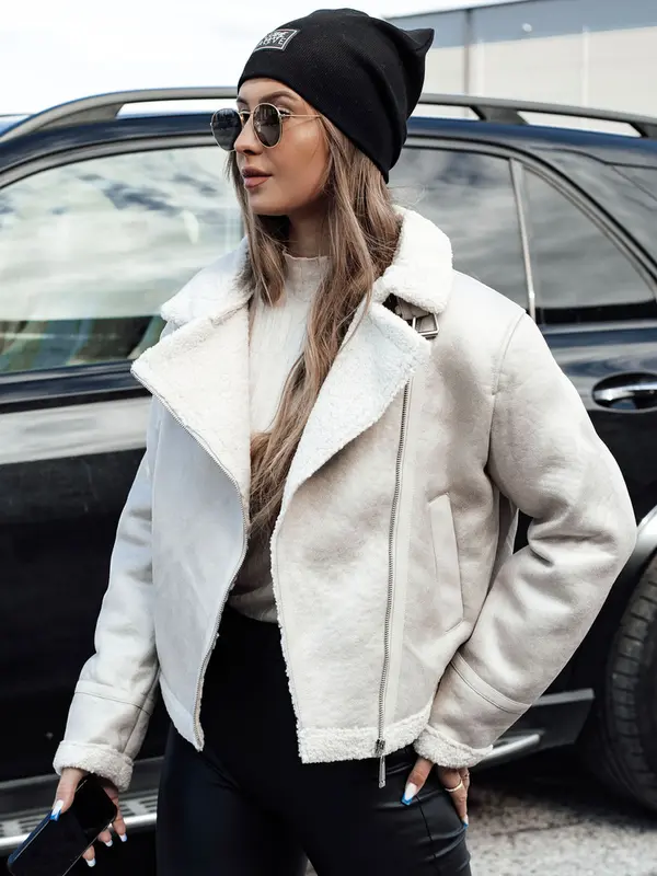 DStreet Ženska jakna od brušene kože SOFTSTILL s krznom