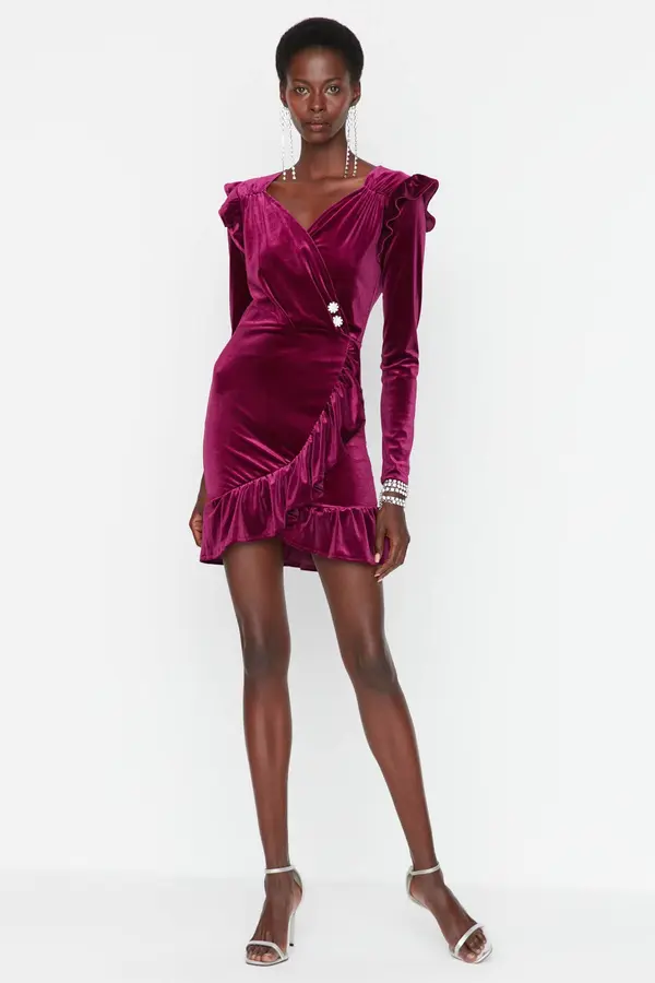 Trendyol Ženska jakna Trendyol TPRAW23EL00186/PLUM{