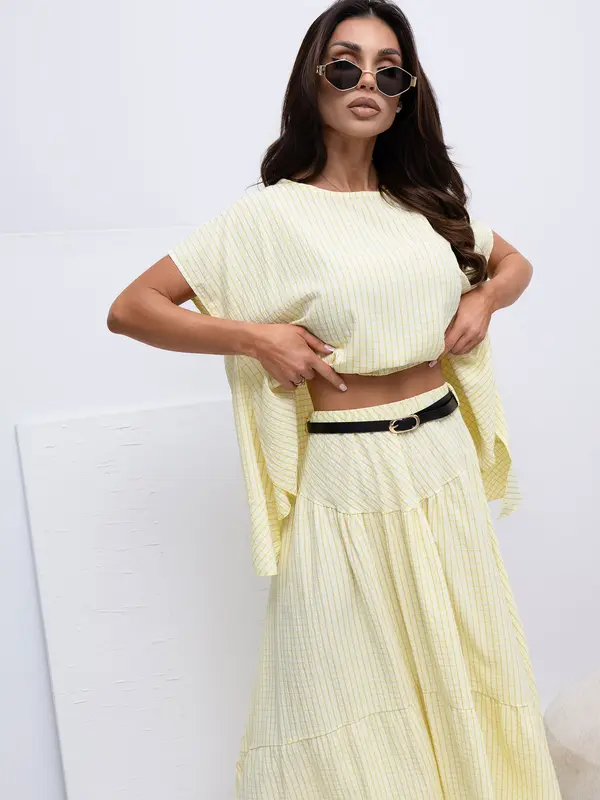 Italy Moda Ženska jarko žuta predimenzionirana bluza