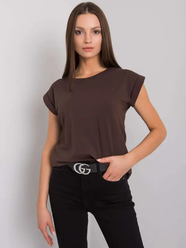 BASIC Feel Good Ženska majica Fashionhunters Brown
