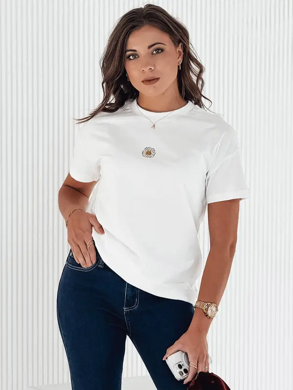 DStreet Ženska majica kratkih rukava FLORTA ecru