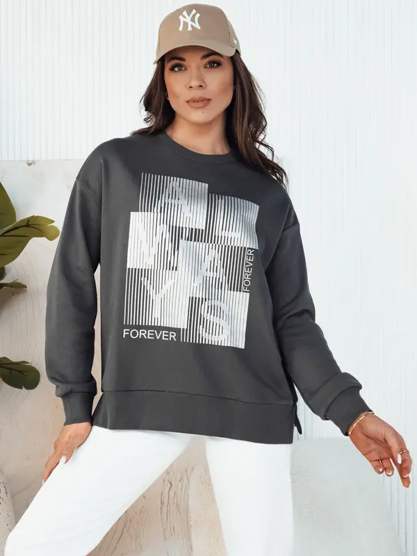 DStreet Ženska majica s kapuljačom FEMMES grafitna