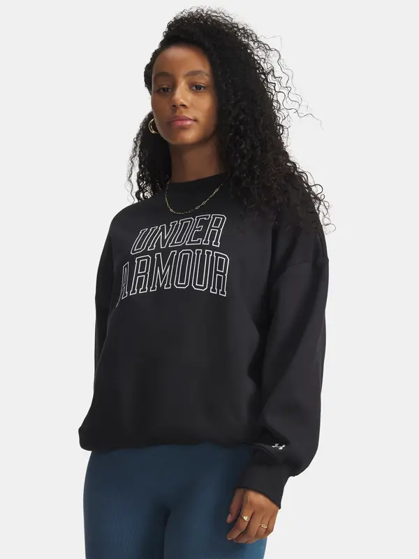 Under Armour Ženska majica s kapuljačom Under Armour Rival Flc OS Varsity Crew-CRNA
