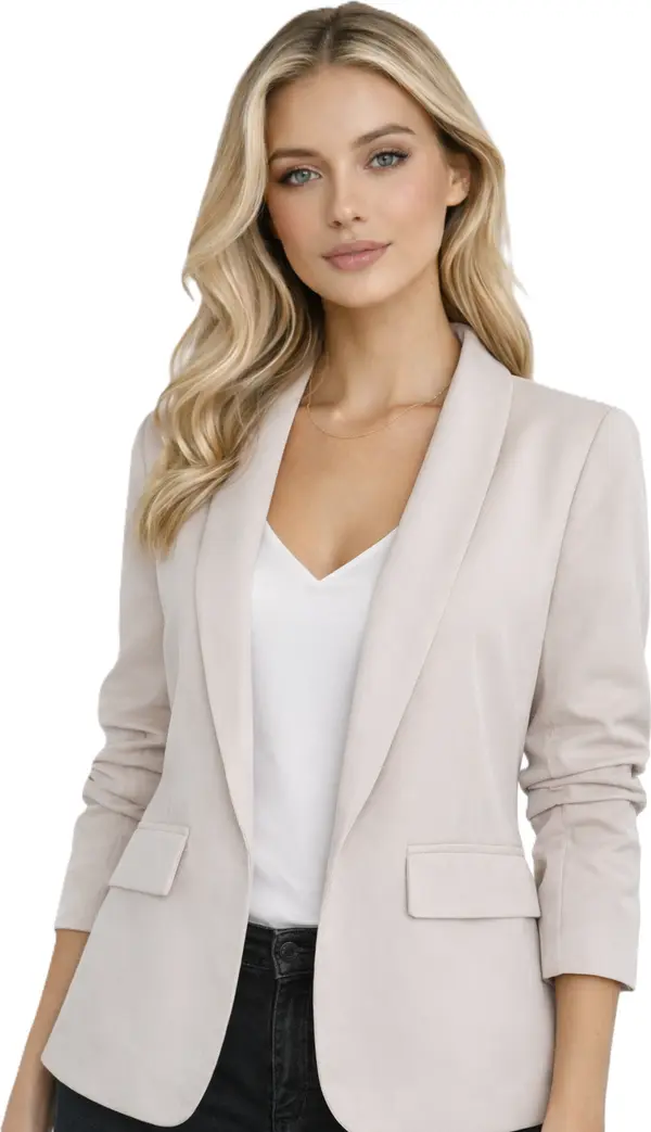 FASHION Ženska modna jakna krem ​​boje