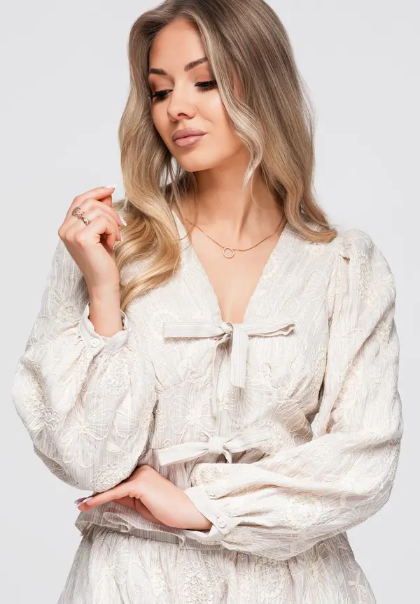 Ombre Ženska ombre bluza s vezicama