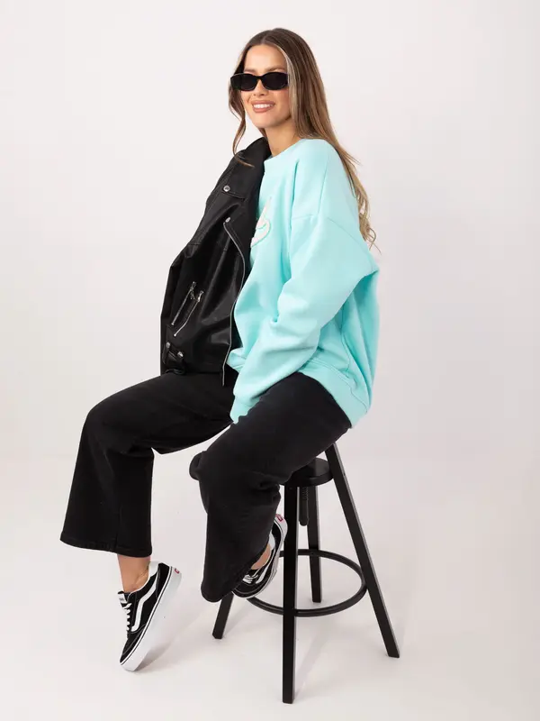 RUE PARIS Ženska oversized majica boje mente