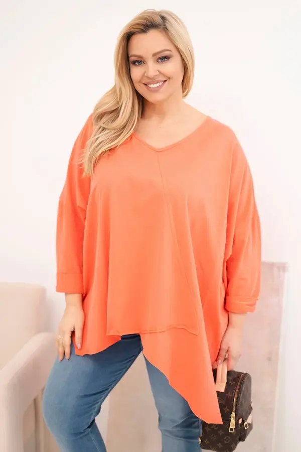 Kesi Włoski Ženska plus size bluza s asimetričnim donjim dijelom