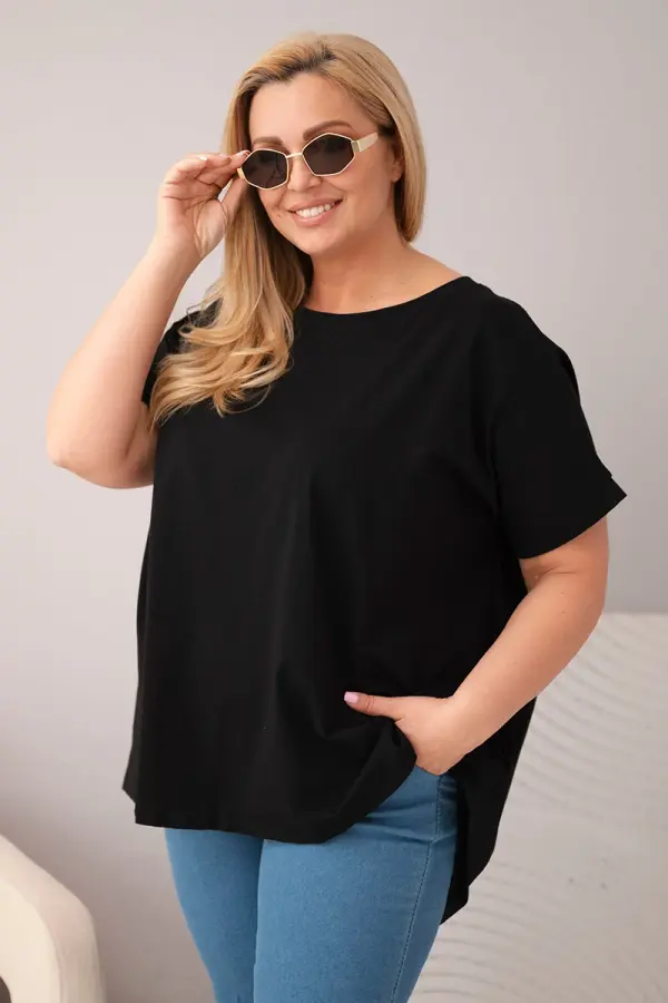 Kesi Włoski Ženska plus size bluza s kratkim rukavima