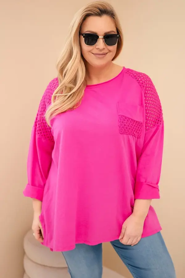 Kesi Włoski Ženska plus size majica Kesi Włoski boje fuksije