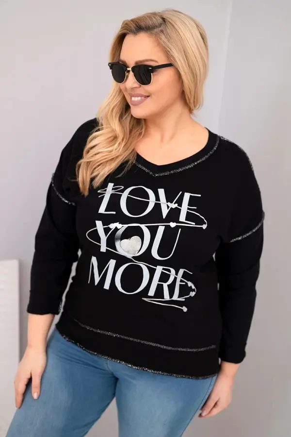 Kesi Włoski Ženska plus size majica Love You More