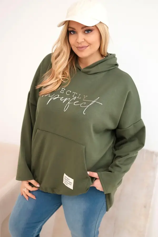 Kesi Włoski Ženska plus size majica s kaki printom