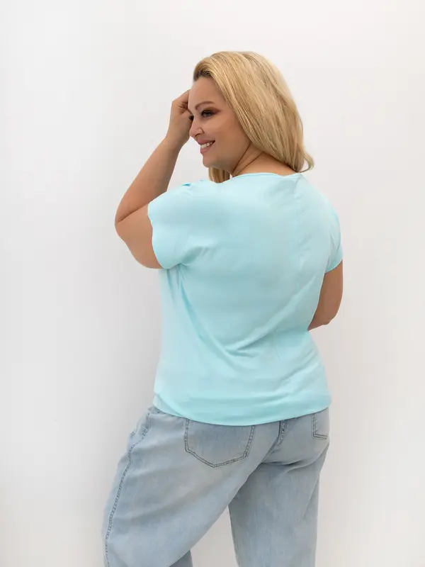 RELEVANCE Ženska plus size majica s natpisom boje mente