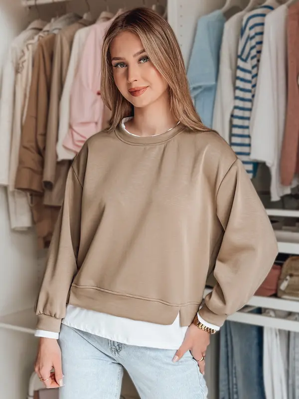 DStreet Ženska prevelika majica LUZZIO mocha