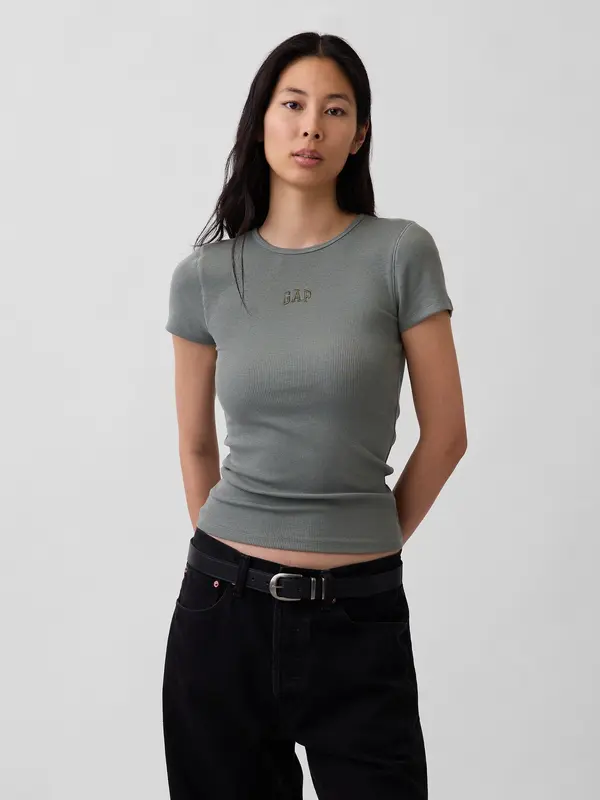 GAP Ženska rebrasta majica s GAP logom