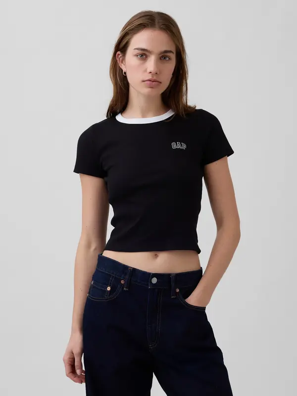 GAP Ženska rebrasta majica s logom GAP