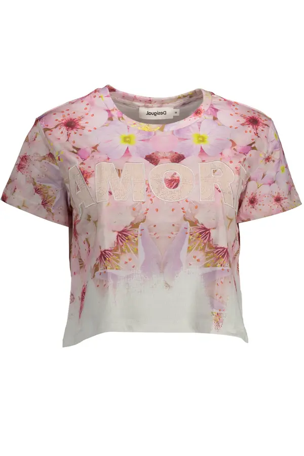 DESIGUAL Ženska ružičasta crop majica Desigual
