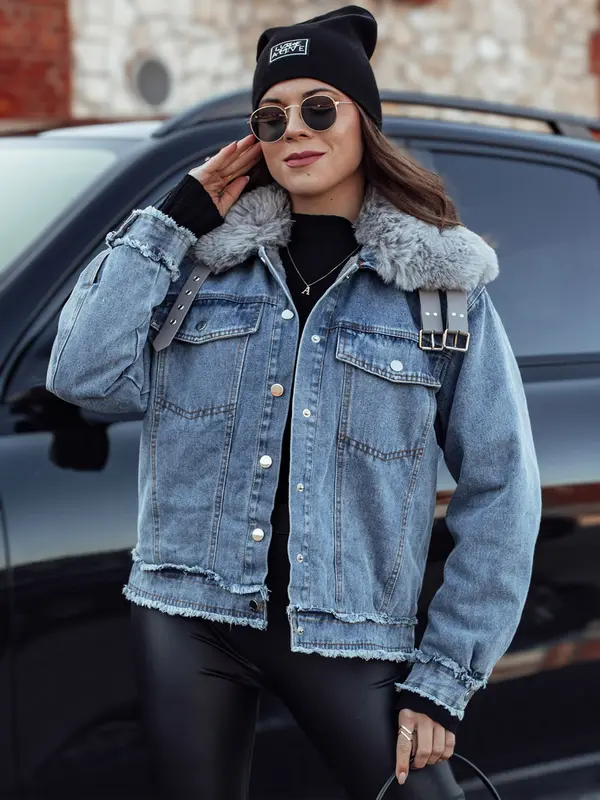 DStreet Ženska traper jakna s krznom FURDENIM