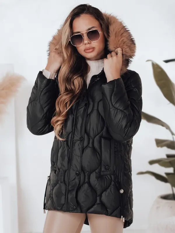 DStreet Ženska zimska jakna LUMORE s kapuljačom, kaki