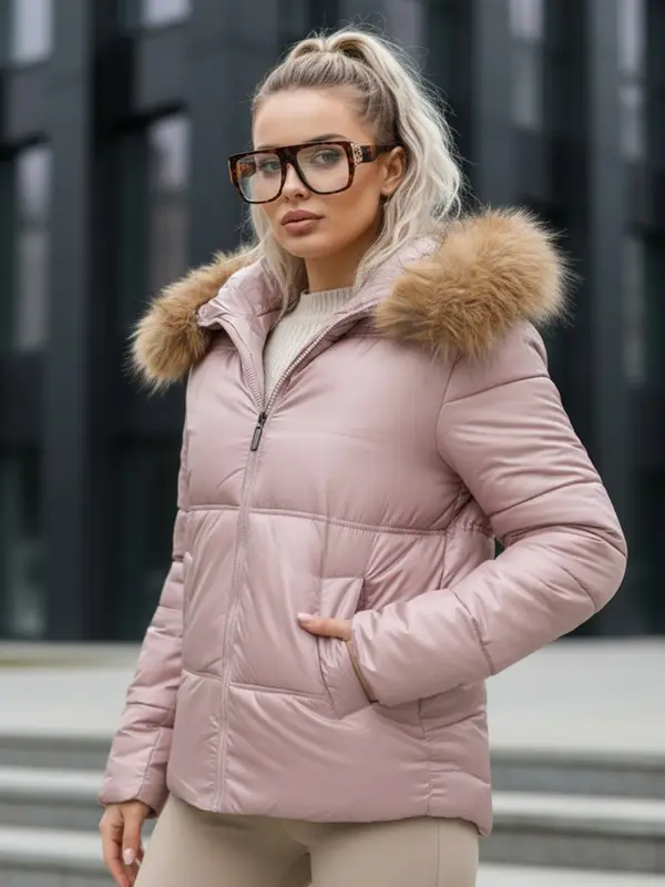 DStreet Ženska zimska jakna SPARKLE roza