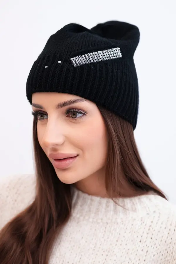 Kesi Ženska zimska kapa s kristalima Kesi K399