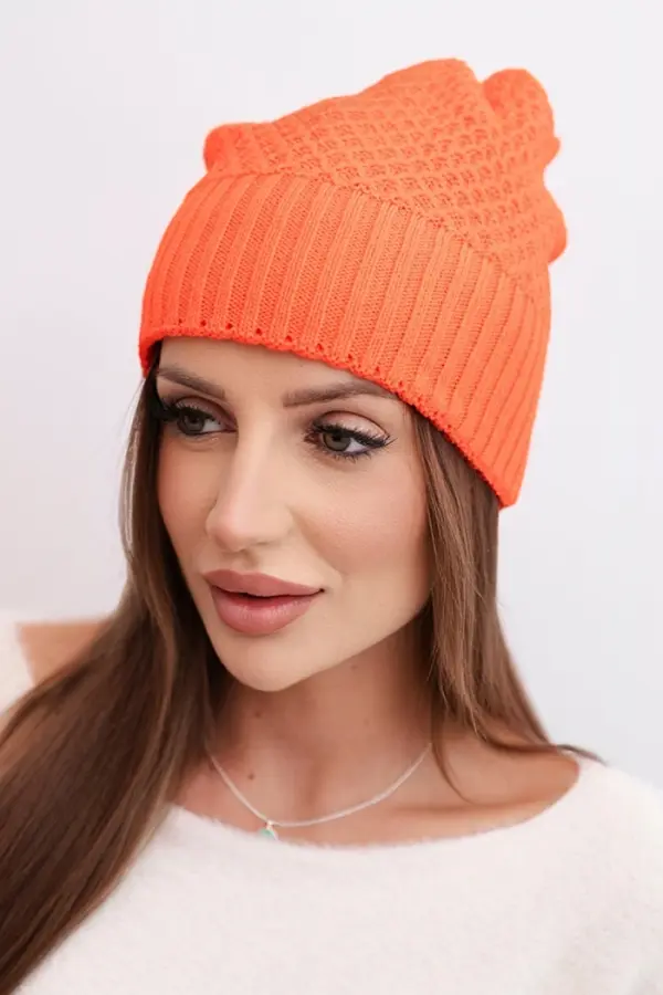 Kesi Ženska zimska vunena kapa Kesi K426 narančaste boje