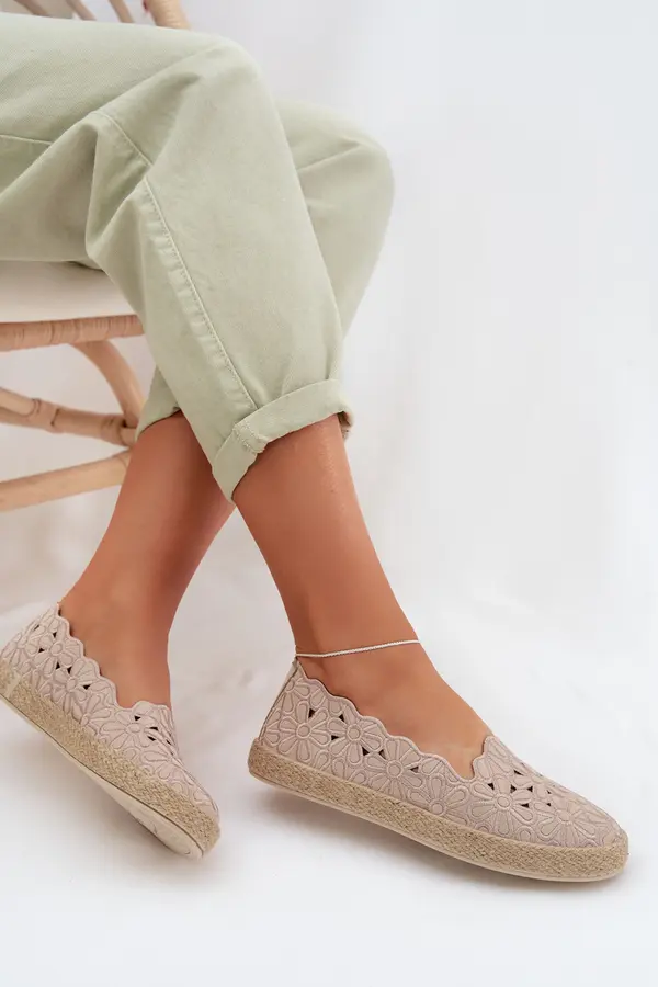 EVENTO Ženske bež espadrile na Naloenma platformi