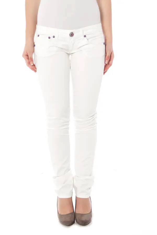 CLINK Ženske bijele slim fit traperice