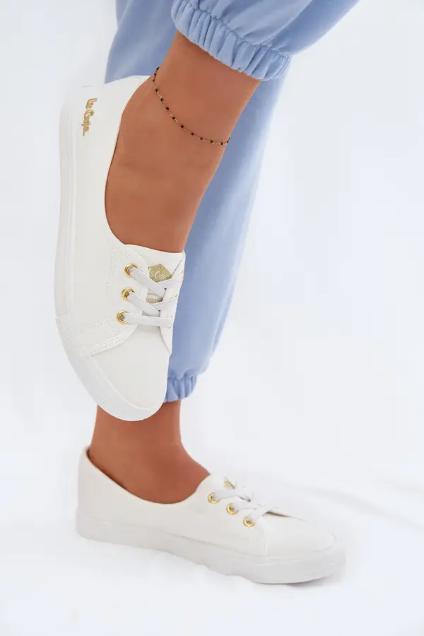Lee Cooper Ženske bijelo-zlatne tenisice Lee Cooper
