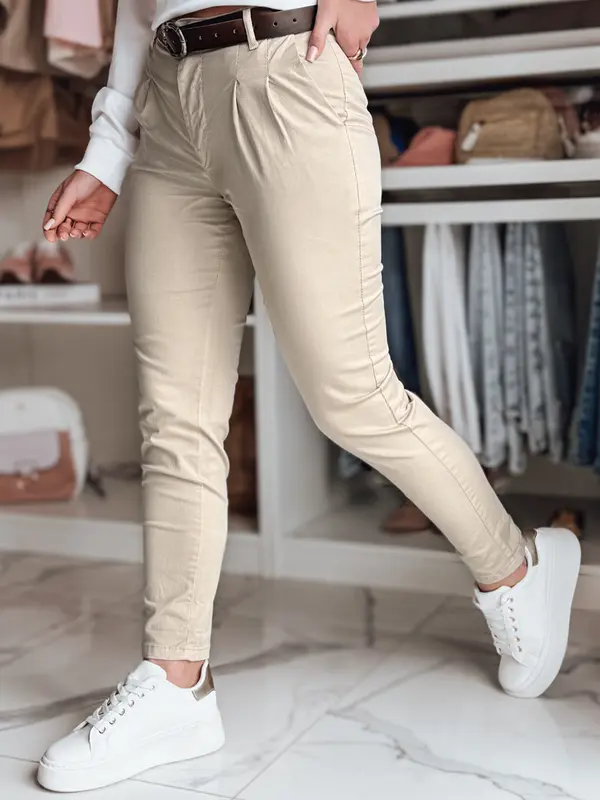 DStreet Ženske chino hlače MODELA cappuccino