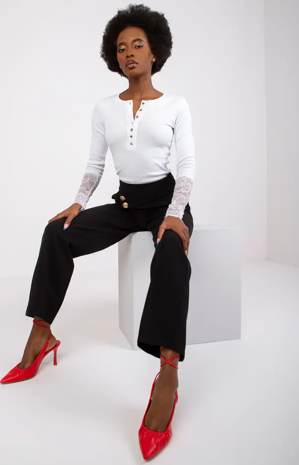Factory Price Ženske crne pantalone Fashionhunters Fashionhunters
