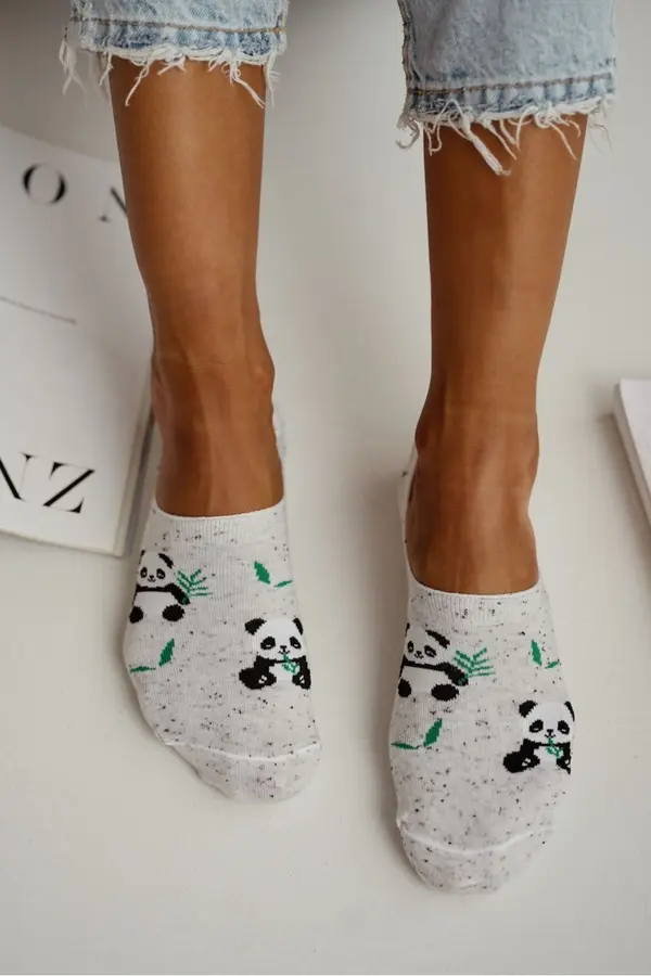Milena Ženske mikro čarape Milena Panda svijetlo sive boje