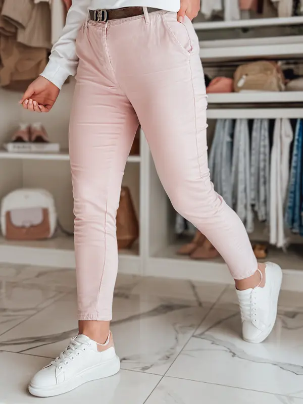 DStreet Ženske slim fit hlače LINESKA ružičaste boje