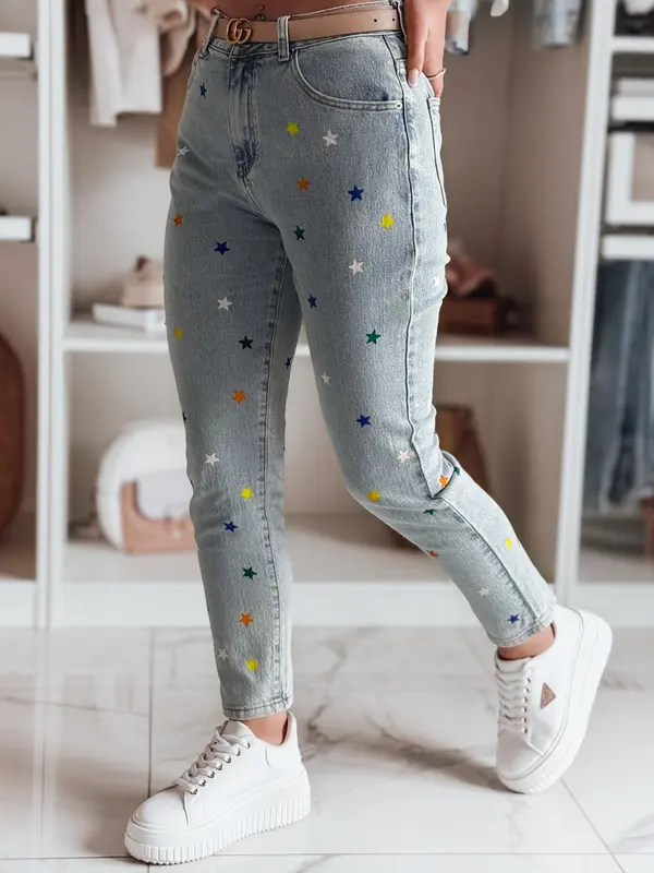 DStreet Ženske slim fit traperice sa zvjezdicama