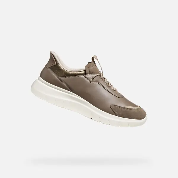 GEOX Ženske svijetlosmeđe tenisice Geox Plummery Plus