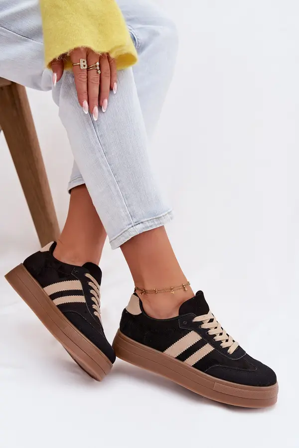Boto Ženske tenisice na platformu Giselia crne
