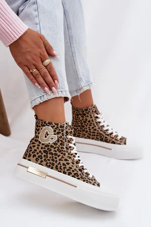 Boto Ženske tenisice na platformu s leopard printom