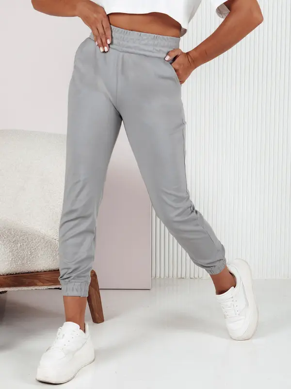 DStreet Ženske trenirke FASHIONCORE sive