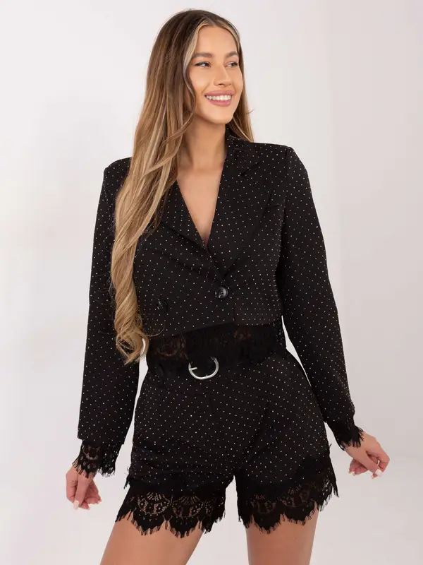 Italy Moda Ženski crni set s čipkom