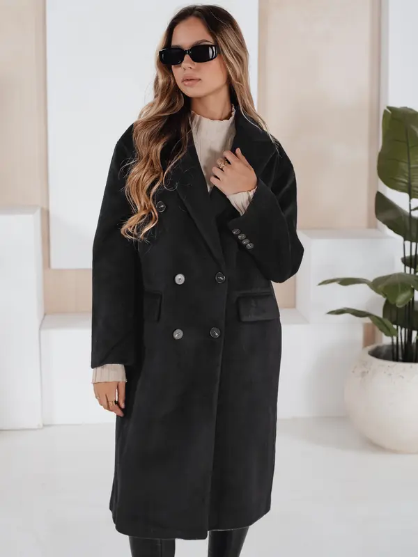 DStreet Ženski dugi crni preveliki kaput