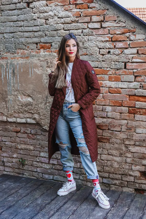 Frogies Ženski dugi prošiveni kaput Frogies