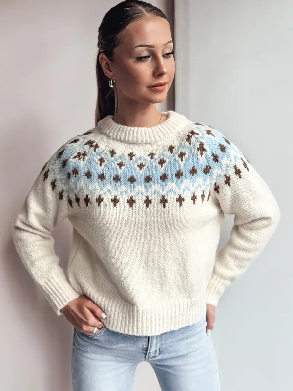 DStreet Ženski džemper SKADOVA svijetlo bež boje