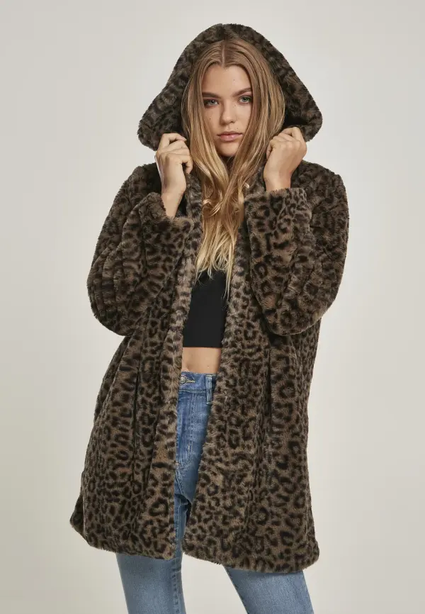 Urban Classics Ženski kaput s leopard printom