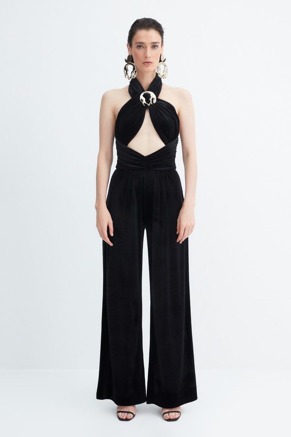 Trendyol Ženski kombinezon Trendyol REGULAR Crna