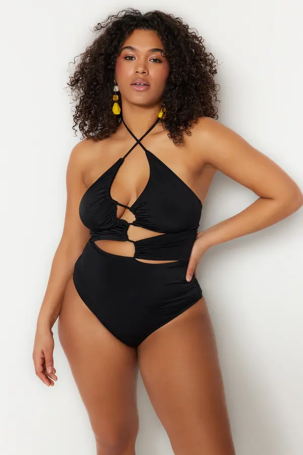 Trendyol Ženski kupaći kostim Trendyol TBBSS23AM00016/Black