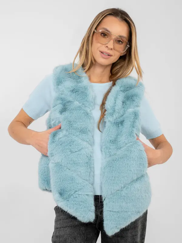 Wool Fashion Italia Ženski mekani prsluk u boji mente