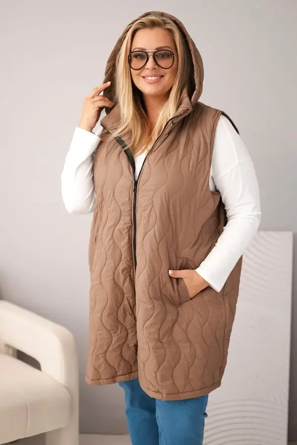Kesi Ženski plus size prsluci s kapuljačom