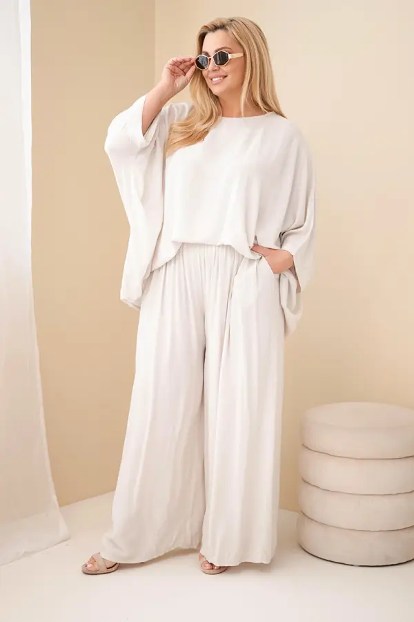 Kesi Włoski Ženski plus size set s cvjetnim uzorkom