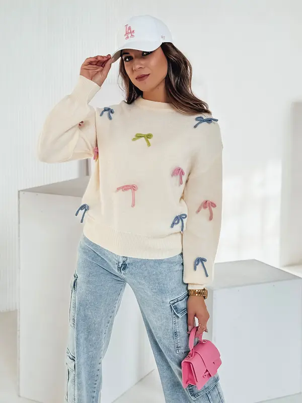 DStreet Ženski predimenzionirani džemper s mašnama