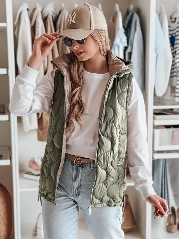 DStreet Ženski prijelazni prsluk VESOLITA zeleni