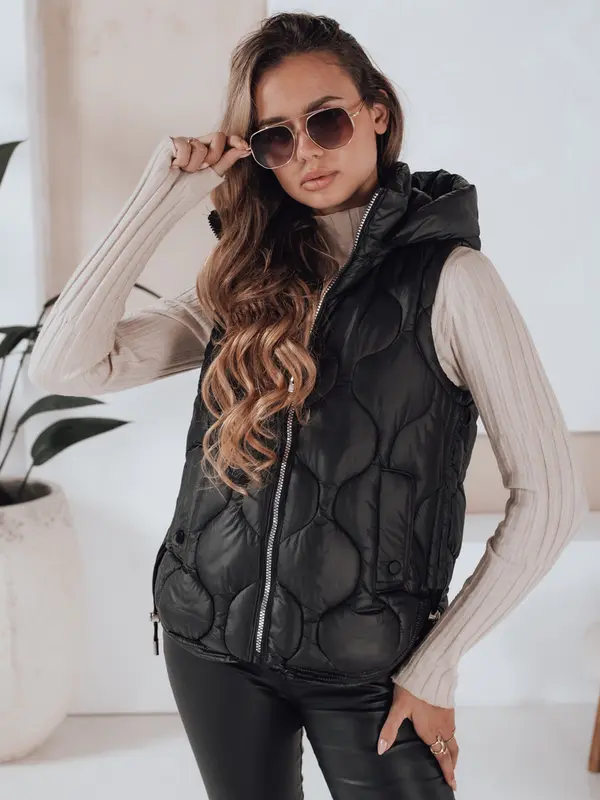 DStreet Ženski prošiveni prsluk s kapuljačom MISSVEST